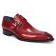 Duca Di Matiste "Garda" Antique Red Genuine Italian Calf Leather Monk Strap Dress Shoes.